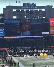 Lewis showing love to Zappe last season. Credit: New York Post/@hannahlewis1 (IG)